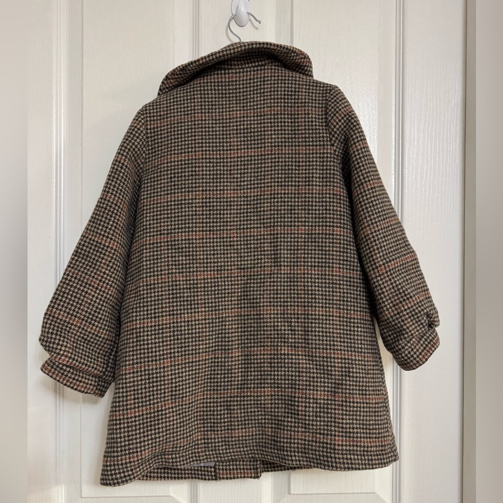 Deesha Mini Girls Wool Blend Houndstooth Coat | Size 120 (5–6Y) - Picture 2 of 11